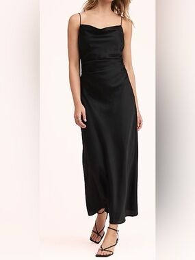 NWOT New Loft Lately Satin Bias Cowl Neck Gown